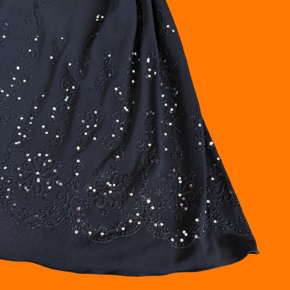 00's vintage black sequins goth glam y2k party dress SMALL ruby rox - Picture 3 of 7